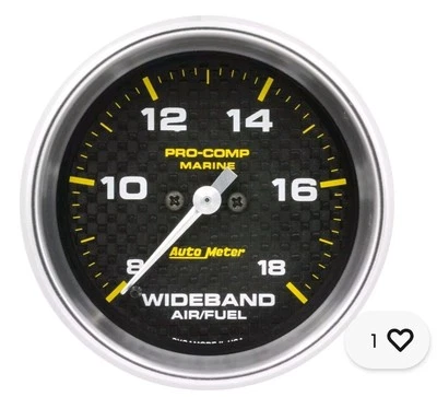 Auto Meter 200870-40 Pro-Comp Marine Wideband Air/Fuel Gauge 2-5/8 Analog 8:1-18 - Image 1 of 2