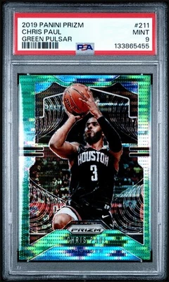 Baloncesto Panini Prizm 2019 Chris Paul Green Pulsar/25 PSA 9 #211 SSP POP 2 Foto 1 de 3