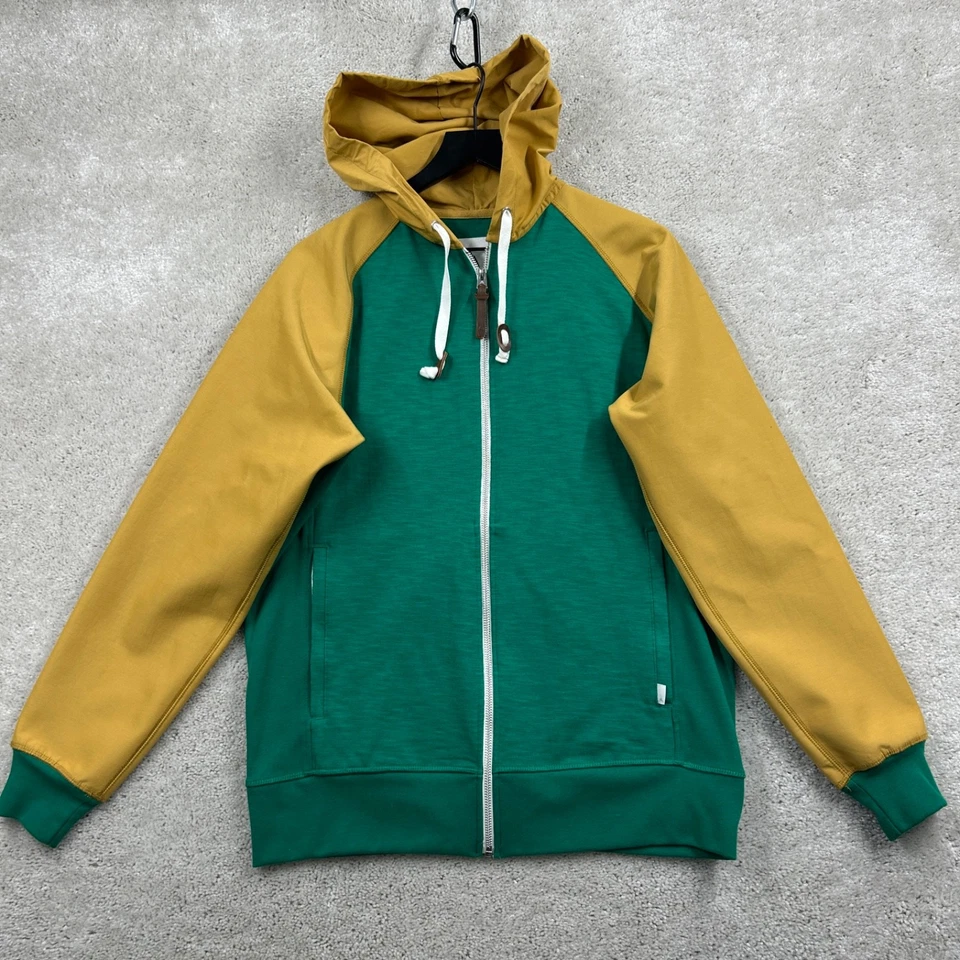 Sudadera con Capucha Burton Adulto Talla Mediana Verde Amarillo Cremallera Completa Resistente al Agua Brazos/Capucha Foto 1 de 4