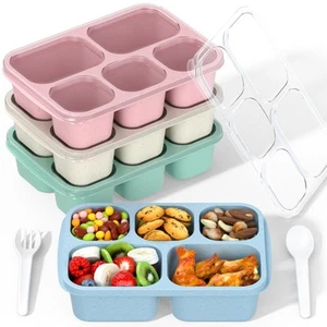 Bento Box Adult Lunch Box - 4 Pack, 5 - Compartment Meal Prep Container for K... - Picture 1 of 7