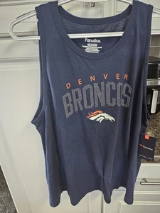 Denver Broncos Women’s Navy Blue NFL Fanatics Tank Top W/Sequins Size 2XL NWT - Picture 1 of 9