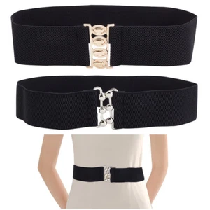 1box 2pcs 2 styles Polyester Elastic Corset Belts Waist Belt with Zinc Alloy - Picture 1 of 7
