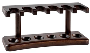 ESTANTE DE SOPORTE DE TUBERÍA DE MADERA OSCURA GENUINA para 6 TUBERÍAS ** NUEVO ** - Imagen 1 de 1