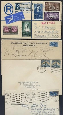 SOUTH AFRICA 1940s 50s SEVEN COMMERCIAL COVERS DIFFERENT TOWNS INCLUDING 1 REGIS - Image 1 of 2