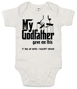 Divertido Body Godchild ""Mi Padrino Me Dio Esto..."" Regalo de Bautizo de Babygrow - Imagen 1 de 11