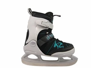 K2 Juno Ice Patins à Glace Junior Multicolore Blanc/Noir/Turquoise 32 à 37 Neuf - Foto 1 di 1