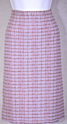 Falda ST.JOHN Couture Mujer Tweed Púrpura Rosa Naranja Lentejuelas Talla 6 Foto 1 de 3