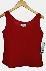 Le Suit Separates - Fire Red Sleeveless Lined Side Zipper Top Blouse - Sz. 4 NWT - Picture 1 of 12