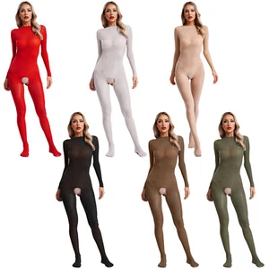 Mujeres Medias Pies Largo Completo Body Body Brillante Mono Ver a Través - Imagen 1 de 57