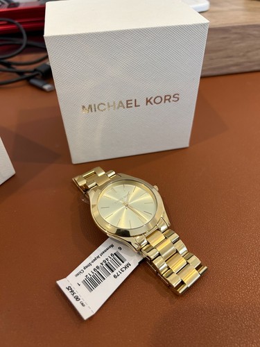 Orologio Michael Kors MK3179 Slim Runway Quadrante Oro Tono Oro 42 MM