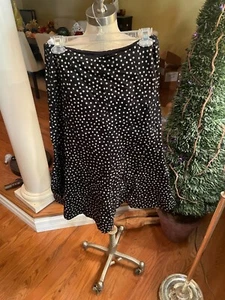 Jones New York Signature Womens Black Polka Dot Skirt - Lined, Size 10 - Picture 1 of 5