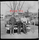 #SL100- gg Vintage Plastic Photo Negative- Children Standing in Front of a Car