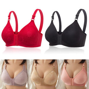 Womens Front Fastening Push Up Bra Top Ladies Wireless Comfort Soft Cup Bralette