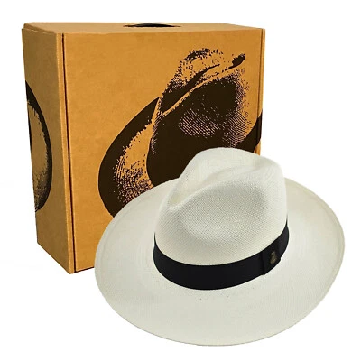 Original Panama Hat | Wide Brim Fedora | Made in Ecuador | EA + HatBox - Image 1 of 3