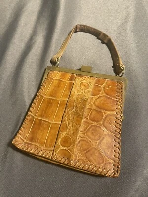 Antique Alligator or Snakeskin Handbag Clutch Purse - Image 1 of 4