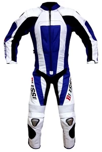 Tuta Moto Pitbike Bambino Pelle e Tessuto Professionale anni 5 6 7 8 9 10 12 BLU - Foto 1 di 6