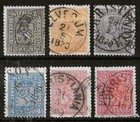 NORWAY 1867-1868 Used Complete Set of 6 Stamps Michel #11-15 CV €600+