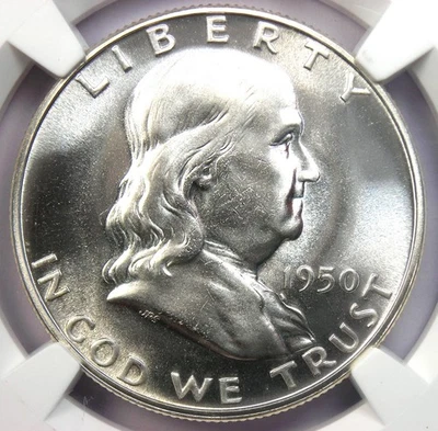 1950 PROOF Franklin Half Dollar 50C - Certified NGC PR67 (PF67) - $4,250 Value - Image 1 of 4
