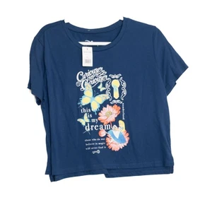 Camiseta Disney Talla XL Alicia en el País de las Maravillas Curiosa y Curiosa Gráfica Azul Co - Imagen 1 de 8
