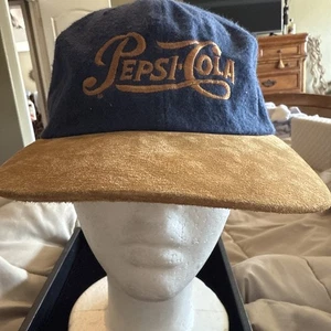 Pepsi Cola Adjustable Hat Suede Bill Embroidered And Structured 3922 - Picture 1 of 5