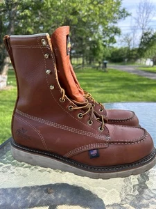 Thorogood Men's American Heritage 6" Moc Toe - Brown Size 9 Mens 2E steel toe - Picture 1 of 9