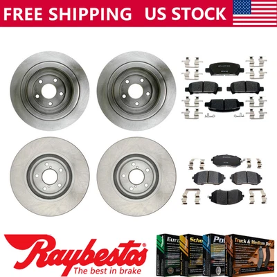 For 2005-2006 Subaru Baja Front Rear Brake Rotors & Ceramic Brake Pads Raybestos - Image 1 of 4