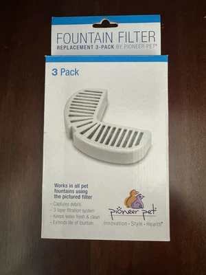 Paquete de 3 filtros de repuesto para mascotas Pioneer para fuente de agua para mascotas nuevos en caja (n.º de artículo) 3002) Foto 1 de 2