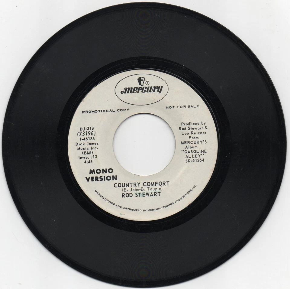 ROD STEWART Mercury DJ-319 7" Promo 45 Record COUNTRY COMFORT (Elton John) Foto 1 de 1