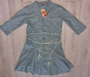 Unbranded Blue Long Sleeve Casual Cotton Midi Shirt Dress for Women Size M - Picture 1 of 1