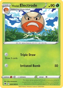 Carta Pokémon Hisuian Electrode 003/189 Resplandor Astral Poco Común - Casi Nueva - Imagen 1 de 2