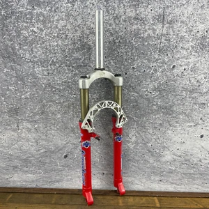Vintage Marzocci Bomber Fork Red 26 in QR20 Thru Axle Oil Bath Coil Fork 7.5 MTB - Picture 1 of 23