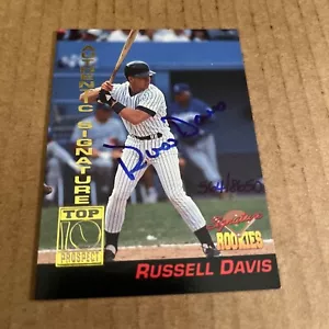 1994 Signature Rookies AUTO SP Russell Davis RC #1 Baseball Card VG-EX (d3) - Picture 1 of 2