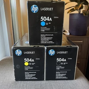 Genuine HP 504A Color Toner 3 Pack for Color LaserJet Pro CP3525, CM3530 - Picture 1 of 5