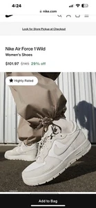 Nike Womens Air Force 1 AF1 Wild - US SIZE 8.5 - Worn Once With OG Box - Picture 1 of 5