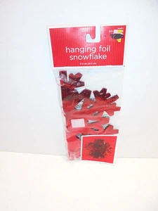 Hanging Foil Snowflake Red Decoration Christmas - Picture 1 of 4