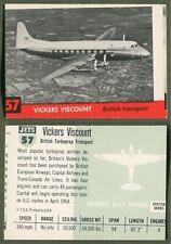 1956 Topps Jets (R707-1) - #57 - Vickers Viscount British Transport