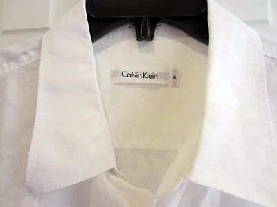 Men's Calvin Klein White w/Inlaid Design Long Sleeve Button Down - XL - Image 1 of 4