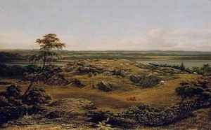 Oil Martin Johnson Heade - Rocks in New England wonderful landscape no framed @@ - Picture 1 of 1