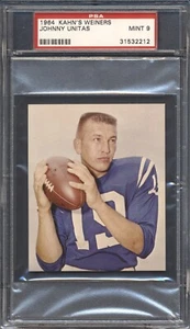 Fútbol americano Kahn's Wieners 1964 Johnny Unitas PSA 9 Baltimore Colts como nuevo corte pop 6 - Imagen 1 de 2