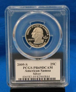Samoa Americana 2009-S cuarto graduado PR69DCAM PCGS # 406583.69/82960844 PLATA - Imagen 1 de 4
