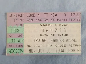 10-31-94 1994 DANZIG Vtg Concert Ticket Stub HALLOWEEN Irvine Meadows California - Picture 1 of 2
