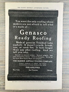 Genasco Ready Roofing Barber Asphalt Paving Company 1908 Vintage Print Ad - Picture 1 of 1