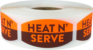 Heat N Serve Grocery Market Stickers, 0.75 x 1.375 Inches, 500 Labels on a Roll