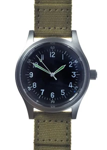 A-11 1940s WWII Pattern Military Watch - 24 Jewel movt & Sapphire Box Crystal - Picture 1 of 7