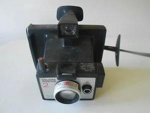 Polaroid Instant Land Camera, Square Shooter 2, vintage, black, strap - Picture 1 of 8