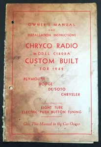 Radio Chryco modelo C1808A 1942 dueños y manual de instalación - Imagen 1 de 4