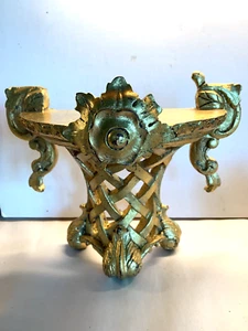 Mensola da parete dorata stile italiano Rocco foglia di acanto intagliato ARTE FIORENTINA LEGNO 10" - Foto 1 di 23