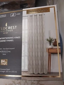 Panel de ojal Fieldcrest Blackout Davina entrelazadas piedra de 50 pulgadas x 84 pulgadas... - Imagen 1 de 7