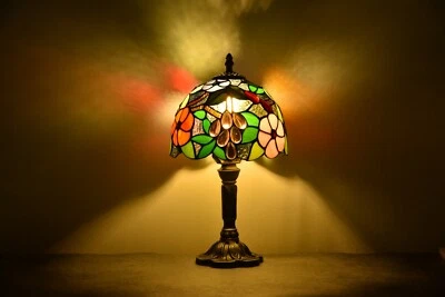 Tiffany Table Lamp Bedside Lamp Floral Stained Glass Lamp Desk Light H14" - Image 1 of 4
