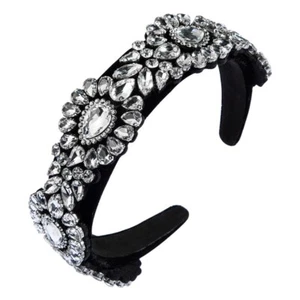 1PC Baroque Crystal Embellished Headband Hairband Jewelled Rhinestone Crown - Picture 1 of 12